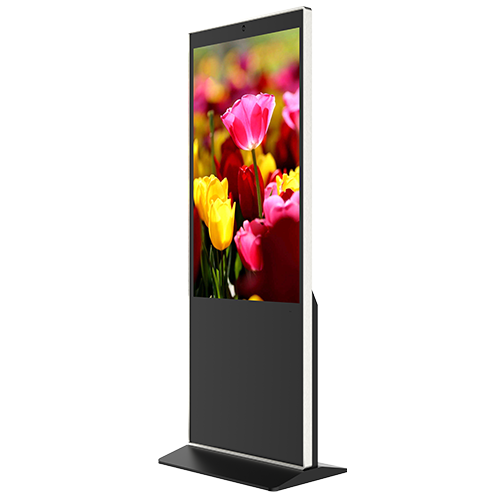 立式红外触摸一体机银色、侧面